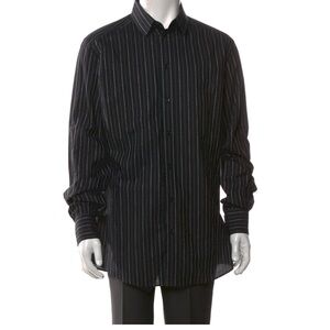 Dolce and Gabbana vintage 2000’s dress shirt, size 16.5/42, black with stripes
